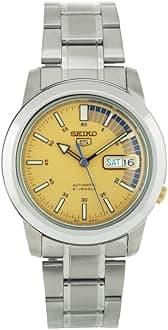 Mens Automatic Watch, Analog Display and Stainless Steel Strap SNKK29K1