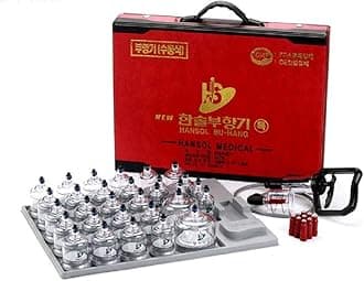 Professional Cupping Therapy 30 Cups Set with pumping handle and Extension Tube & English Manual (Made in Korea)