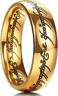 King WillMen's Wedding Rings - One Magic Power Ring, Silver/Gold/Black, Comfort Fit, Size 7-14
