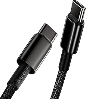 - USB-C Cable, 100W Fast Charging, PD Compatible, Nylon Braided, Anti-Disconnect, Type-C & Type-C Charging Cable Compatible with iPhone 16 15 / iPad/MacBook Pro, Laptops/Galaxy Phones and Other