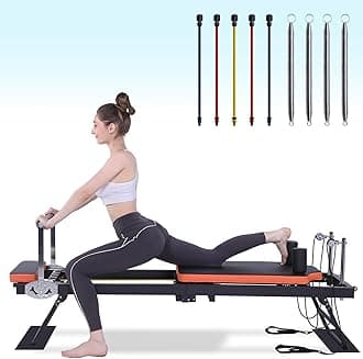 Pilates Reformer,Dpiolrcag Foldable Pilates Machine & Equipment for Home Use and Gym Workout, Suitable for Advanced and Beginners Users, Up to 250 lbs Weight Capacity