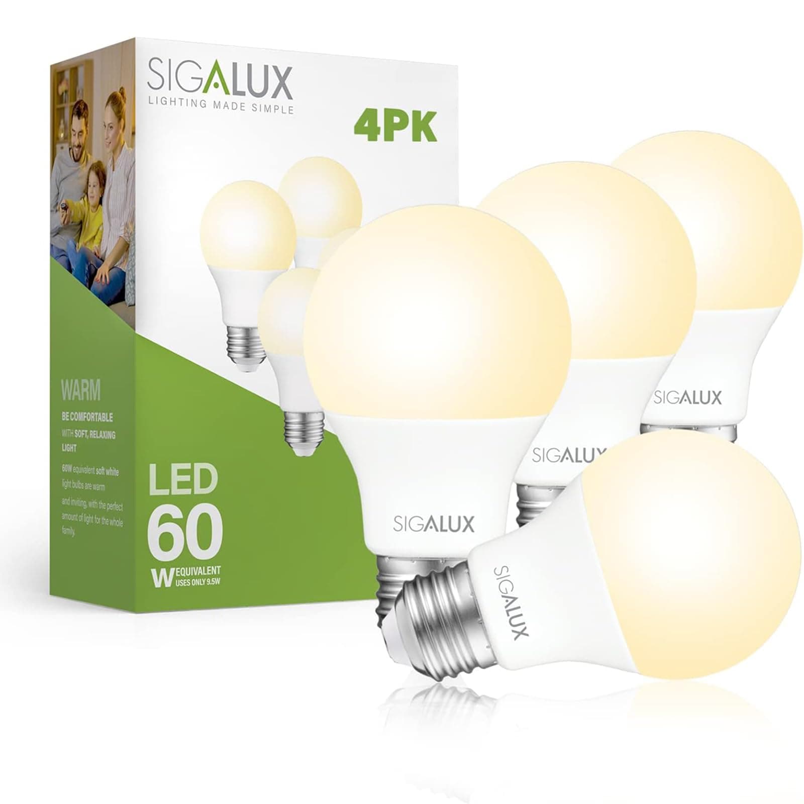 A19 Warm White LED Light Bulbs