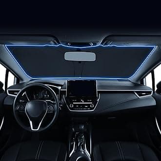 LANTUWindshield Sunshade for 2022-2025 Corolla Cross Accessories Foldable Sun Shield Block UV Rays with Dual-Silver Coating& Nano Ice Crystal Cooling Keeps Car Interior Cool& Protected
