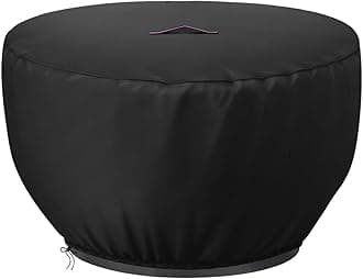 Agustone Fire Pit Cover 26 Inch Round, Outdoor Waterproof Covers for 26" Wood Burning Fire Pits Gas Firepit Patio Heavy Duty All-Weather Protection Cover- 27"D x 16"H