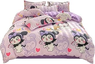 HOLY HOME Kid’s Bedding, Cartoon Duvet Cover Set 4 Piece Birthday Gift Bedclothes (Littlefairy, Queen)