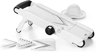 Good Grips V-Blade Mandoline Slicer – Adjustable Stainless Steel Slicer with Julienne & Straight Blades, 4 Thickness Settings & Foldable Storage