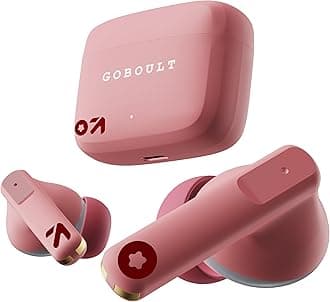 GOBOULT Z60 Made in India Ear Buds Wireless with 60H Playtime, 4ENC Mics Clear Calling, 50ms Low Latency Gaming, 13mm Bass Driver Earbuds Bluetooth Wireless Earphones (Flamingo Pink)