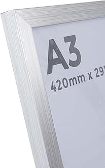 Wall Space A3 Frame Silver | Modern Photo Frame to Fit Print/Image - With Real Glass and Solid Wood | Made in UK | 420 x 297 mm