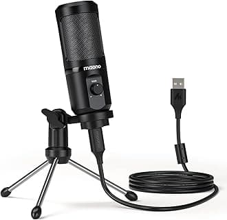 AU-PM461TR USB Condenser Mic for PC and Singing, Recording Microphone with Mic Gain for Gaming, Podcast, Studio, Vlogging