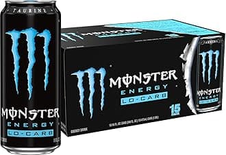 Energy, Lo-Carb Monster, Low Carb Energy Drink, 16 Ounce | Pack of 15