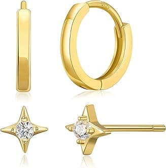 SWEETV925 Sterling Silver Huggie Hoop Earrings for Women Girls-Tiny Small Cartilage Hoop Earring