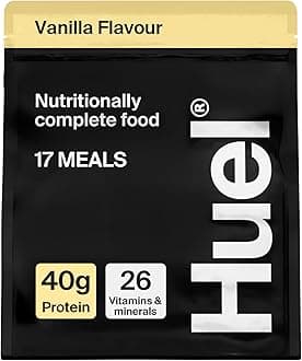 Huel Black Edition High Protein Complete Meal Replacement, 17 Meals, Vanilla Flavour, 40g of Protein Per Serving, Ready Meals, Vegan Protein Powder, Gluten-Free, Non-GMO