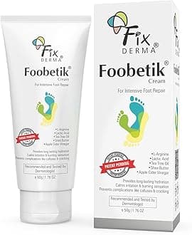 Fixderma Foobetik Cream with Lactic Acid | Foot Cream for Diabetic Feet | Foot Moisturiser | Foot Cream for Dry & Cracked Feet, Heel Repair | Paraben Free - 50gm