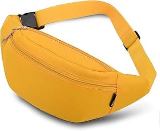 Bumbags and Fanny Packs for Men Women Hiking Running Travel Waterproof Waist Bag Walking Dog Outdoor Sport for Ladies Boys Yellow