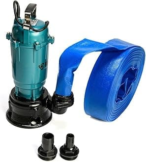 Heavy Duty Flood Sewage Water Pond Drain Septic Sump Cesspool Grinding Pump with Float Switch 10m, 20m, 30m or 50m Blue (Pump with Float Switch 30m Blue)
