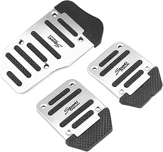 CGEAMDY 3 PCS Manual Transmission Car Pedal Pads, Sporty Aesthetic Accessories Kit (Gas+brake+clutch Pedal Pads) No Drill & non-slip Car Accessories Universal Fit for Car, Suv, Truck(Silver)