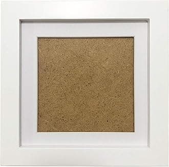 ZXT-parts 8x8 Picture Frames with 6x6 Opening Mat. Square White Photo Frame. Solid Wood Frame. Plastic Panel(Not Glass), The Protective Film Both Sides Must be Turn Off.The Tabletop or The Wall.