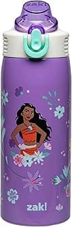 Disney Princess Sage Kids Water Bottle For School or Travel, 19oz Stainless Steel Water Bottle With Straw, Handle, and Leak-Proof, Pop-Up Spout Cover (Ariel, Moana, Rapunzel, Tiana)