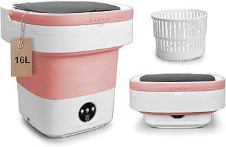 Portable Washing Machine, Upgraded 16L Mini Washer and Spin Dryer with Deep Cleaning of Underwear, Baby Clothes and Small Items, Foldable Small Washer for Apartments, Dorm,RV, Travel, Laundry,Camping