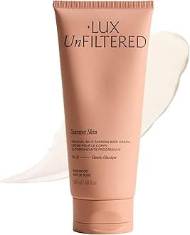 + Lux Unfiltered N°32 CLASSIC Gradual Self Tanning Cream in Rosewood, Hydrating Self Tanning Lotion, Gluten Free, Vegan + Cruelty Free Self Tanner, Luxurious Sunless Tanner Loaded with Antioxidants