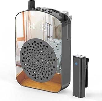 A10 Voice Amplifier Wireless with Lavalier Microphone Charging &Storage,Portable Voice Amplifier with Laple Mic Speaker,Mini Voice Amplifier for Classroom,Speech,Training Outdoor-Black