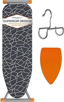 Bartnelli Ironing Board | Space-Saving and Ultimate Iron Board Experience 13x43 | Reinforced Steel Legs, Adjustable Height, 4-Layer Padding, Patent Folding System (BIBT-2110)