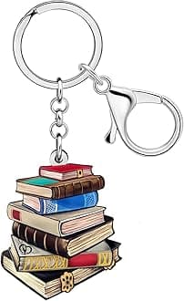 Acrylic Book Keychain Accessories Bookish Gifts for Book Lovers Women Bookworm Reader Girls Kids Backpack Purse Charms
