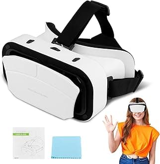 Virtual Reality Goggles, 3D VR Glasses Adjustable VR Virtual Reality Headset with Wide Angle Lens, Universal 3D VR Headset for Kids Adults, HD Goggles for Phone Movies Games
