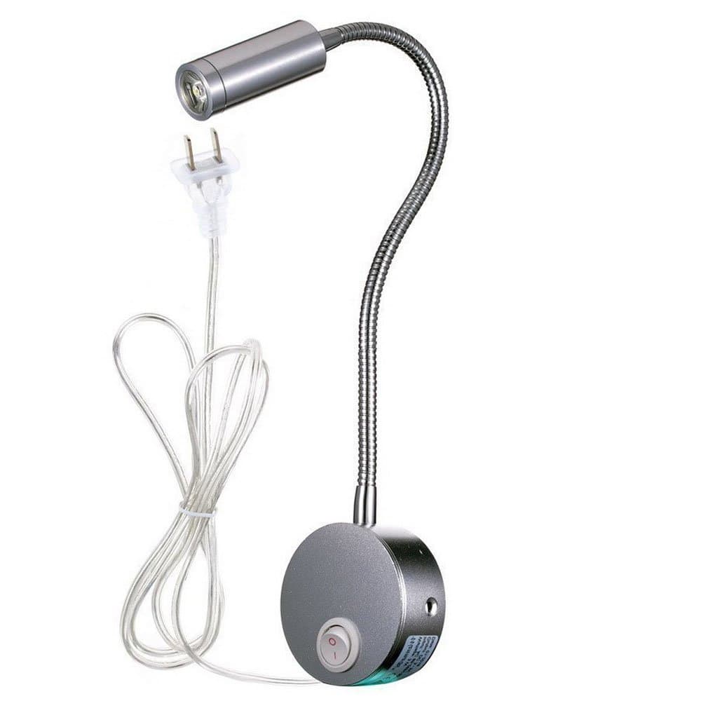 Flexible Gooseneck Wall Mount Reading Lamp Light Led Wall Sconce Lamp Lighting for Bedroom Bedside Reading 3 Watts (Warm White Lighting)