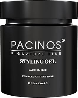Hair Gel for Men - Firm Hold with Flexible Styling - High Shine Wet Look Finish - Easy to Rinse Water Based Formula - No Flakes - Suits All Hair Types - Style Stays in Place All Day - 16 oz