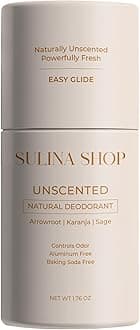All Natural Deodorant for Women & Men – Unscented, Plant-Based, Aluminum-Free & Baking Soda-Free – Gentle for Sensitive Skin – 24 Hr Odor Protection – Travel Size