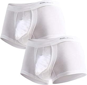 Men's Underwear Modal Boxer Briefs Lightweight Turnks Tagless Underpants with Separate Pouch