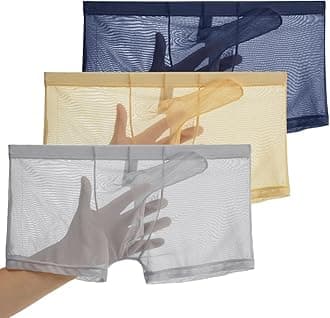 Men's See Through Mesh Trunks Underwear Seperate Elephant Nose Boxer Briefs