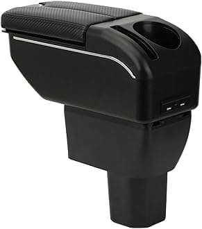 Armrest Compatible with Suzuki Ignis 2017-2025 Center Console Organizer Box Double Door Style Usable for Elbow Support （Carbon Fiber Style）