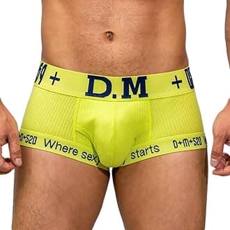 D.M Men's Underwear Trunks Briefs Cotton Fashion Low Rise Comfortable Underpants