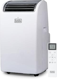 BLACK+DECKER Smart Portable Air Conditioner with Heat, 14,000 BTU Cooling, 12,000 BTU Heating for Rooms up to 700 Sq. Ft., Follow Me Remote, BPACT14HWT, White
