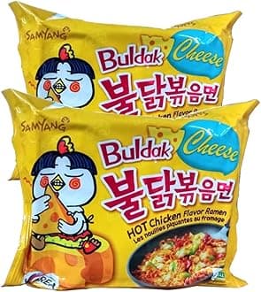 Hot Chicken Ramen Buldak Cheese Noodles, 140 grams (Pack of 2)