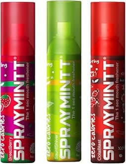 Spraymintt Mouth Freshener | Mukhwas | Breath Freshener | Oral Hygiene |175+ sprays of instant long lasting with Zero Calories Freshness | Brezeberry flavour + Colablast flavour + Saunfshiver flavour | 15g - Combo of 3