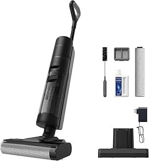 H12S Cordless Vacuum Mop, Vacuum and Mop at The Same Time, Wet Dry Vacuum for Hard Floors, Edge Cleaning, Hot Air Drying, Smart Floor Cleaner Machine Great for Sticky Messes on Multi-Surfaces