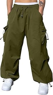 JMIERR Men's Baggy Cargo Pants Trendy Casual Parachute Pant Loose Fit Harem Joggers with Pockets for Streetwear