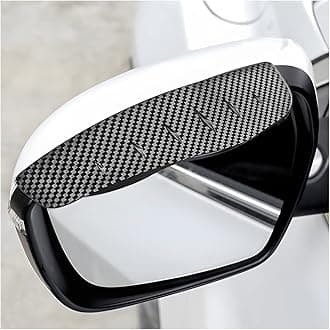 2Pcs Car Rear View/Side Mirror Rain Visor Guard, Carbon Fiber Appearance , Waterproof Smoke Guard Auto Eyebrow Cover, Exterior Accessories for Most SUV, Vehicle (Carbon Fibre/Black)