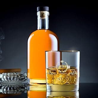 Lovinpro Birthday/ for Men/Dad/Son, Vintage Unfading 24K Gold Hand Crafted Old Fashioned Whiskey Glasses, Perfect for Gift and Home Use - 10 oz Bourbon Scotch, Party Decorations