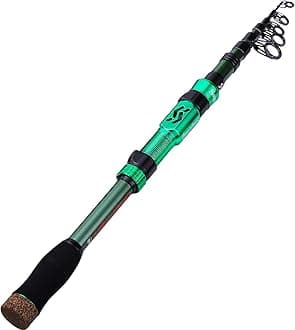 Sougayilang Telescopic Fishing Rod - 24 Ton Carbon Fiber, CNC Machined Reel Holder, Convenient EVA Holder, Travel Rod for Trout Fishing and Bass