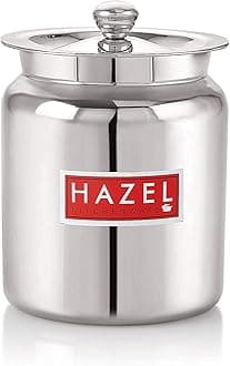 Hazel Stainless Steel Oil/Ghee Storage Container, 1.1 Litre, Silver