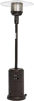 Amazon Basics 46,000 BTU Outdoor Propane Patio Heater with Wheels, Commercial & Residential, Sable Brown