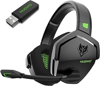 NUBWO Gaming Headset, Wireless, 100 Hours of Continuous Use, 2.4G, USB, Wireless, Wired 3-Way Connection, PS5 PS4 Headset, Microphone Included, Headphones, Mute Function, Low Latency, FPS Gaming