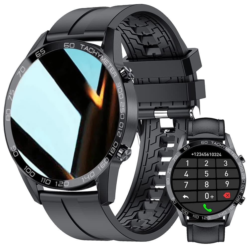 - Men Smart Watch for Android iOS, Bluetooth Calls Voice Chat with Heart Rate/Sleep Monitor Fitness Tracker, 1.3" Full Touch Screen IP67 Waterproof Stainless Steel Activity Tracker for Men