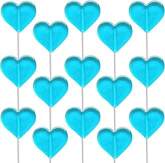 Fruidles Lollipops Mini Heart Shaped Flavored Delicious Lollipop, Individually Wrapped, 5g Lollipop (60 Lollipops, Blue-Raspberry)