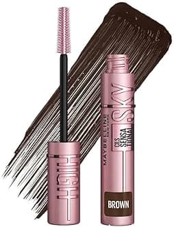 Maybelline New York Lash Sensational Sky High Mascara, Volumising & Lengthening Mascara, Washable Flake-Free Formula Infused with Bamboo Extract & Fibres, 7 ml, Shade: Brown