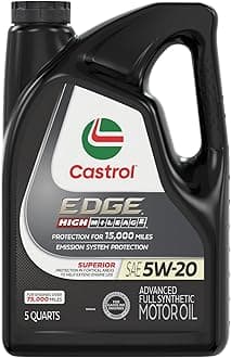 03143C Edge High Mileage 5W-20 Advanced Full Synthetic Motor Oil, 5 Quart
